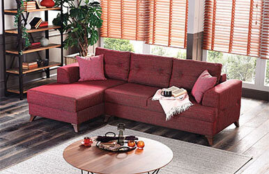 Enza Home Martha Left Corner Sofa Set Kırmızı
