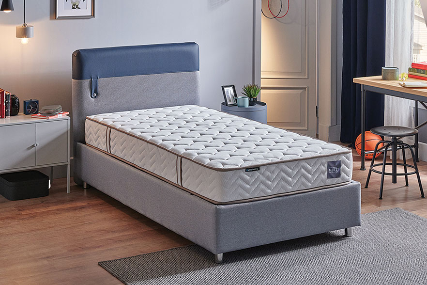 Loris Sandıklı Multi Yatak Set Lacivert Yatak Baza Başlık Seti Yataş